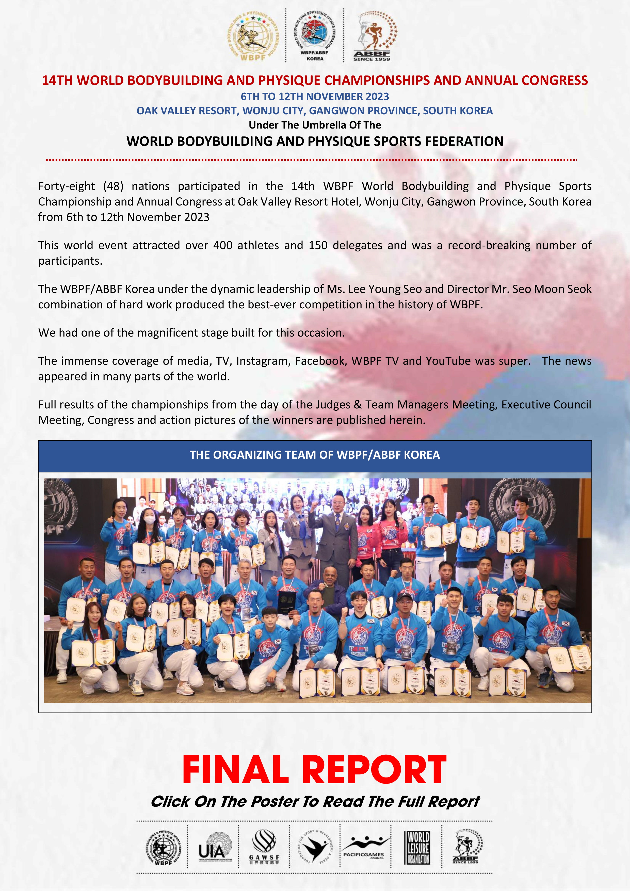 14th WBPF Championships 2023